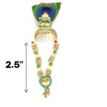 AD Stone Necklace & Mukut for Laddu Gopal - Turquoise - Image 2