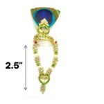 Zirconia Stone Necklace & Mukut for Laddu Gopal - Green - Image 2