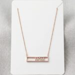 Sliding MOM pendant necklace rose gold sterling silver