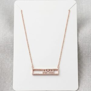 Sliding MOM pendant necklace rose gold sterling silver