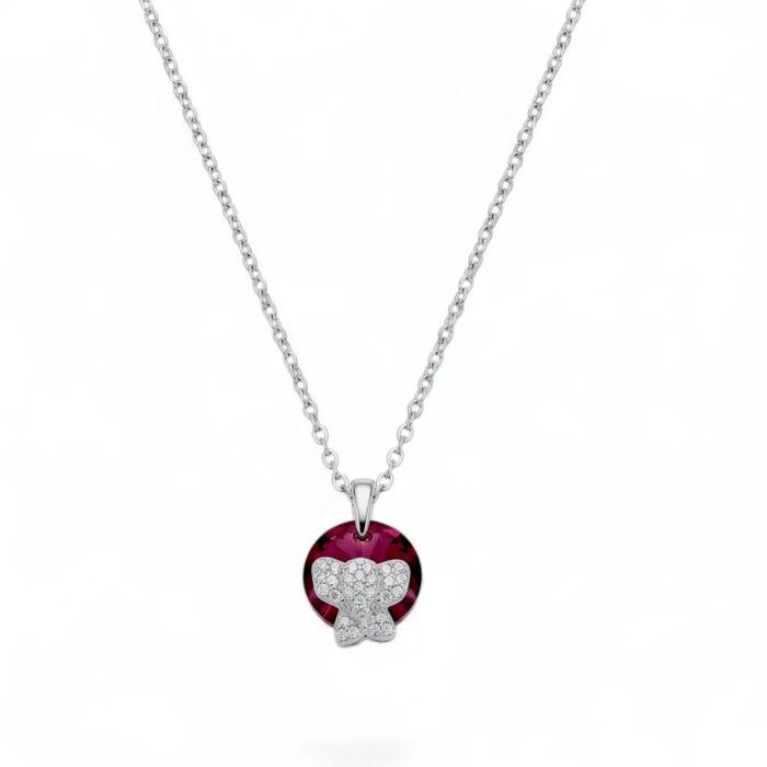 Elephant Silver Necklace - Pink | 925 Sterling Silver Pendant and Chain - Image 5