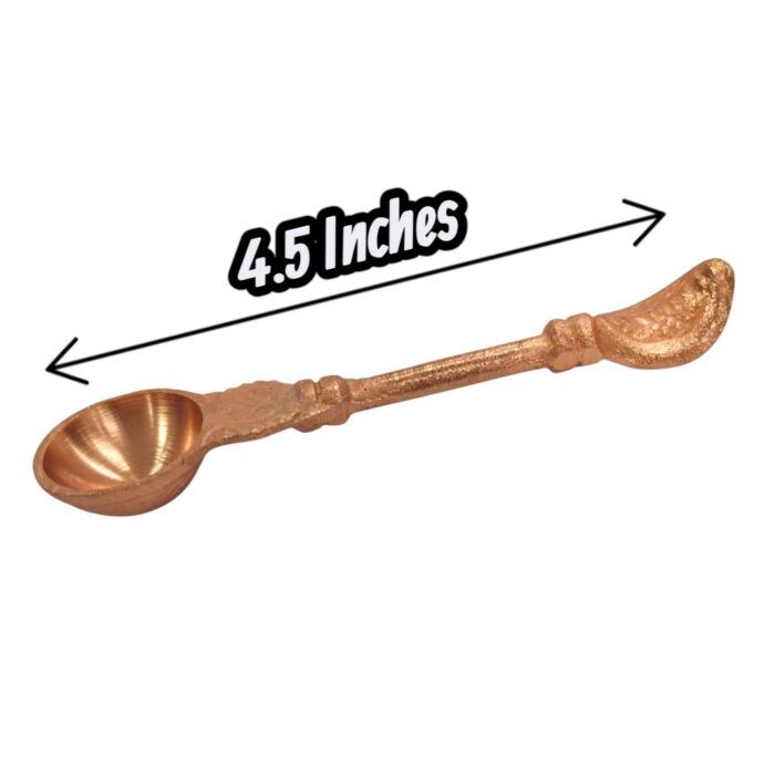 Dimension of Achmaani copper spoon for puja