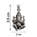 Dimensions of Light weight Silver Ganesha Pendant