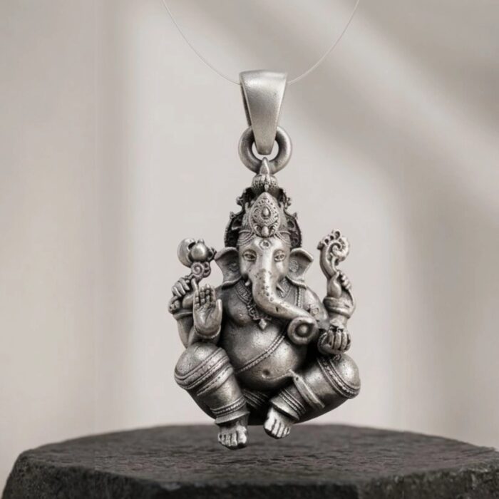Light weight Silver Ganesha Pendant | 925 sterling silver