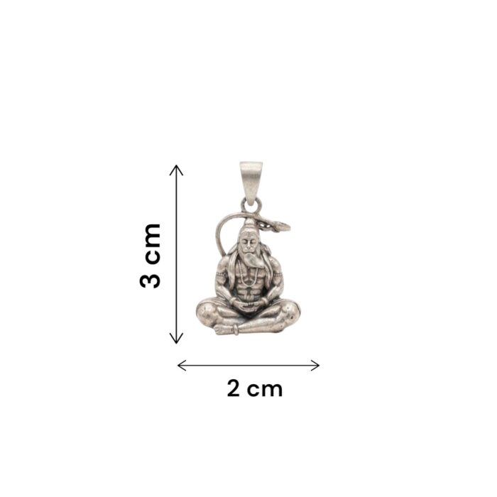 Dimensions of the pure silver Hanuman Pendant