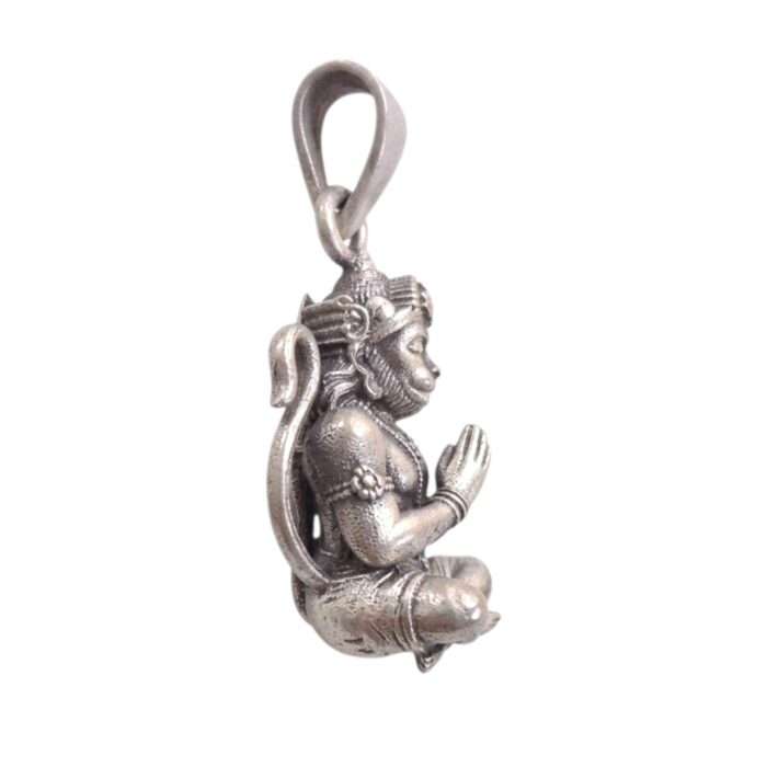 Side profile of 2.5d Hanuman Pendant | 925 sterling silver