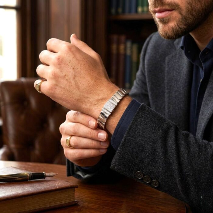 925 Sterling Silver Chain Bracelet for Men - Image 2