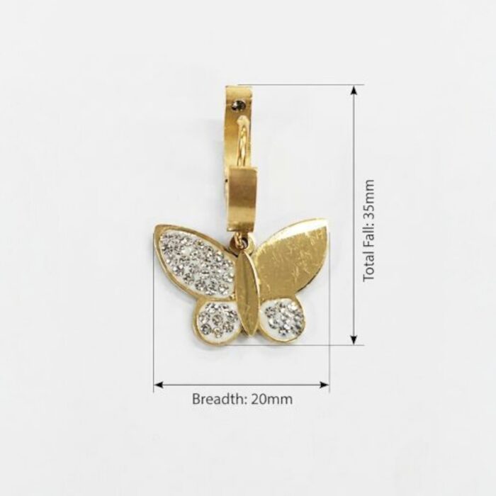 Anti Tarnish Butterfly Earrings | Stylish Everyday Jewelry - Image 3