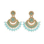 Kundan earrings with turquoise beads