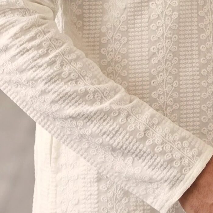 Close up of the Intricate embroidery pattern