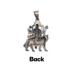 Back side profile view of Mata rani silver pendant