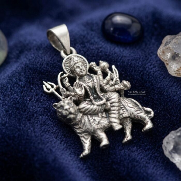 Small size Light weight silver pendant of Ambey Maa - Mata rani pendant