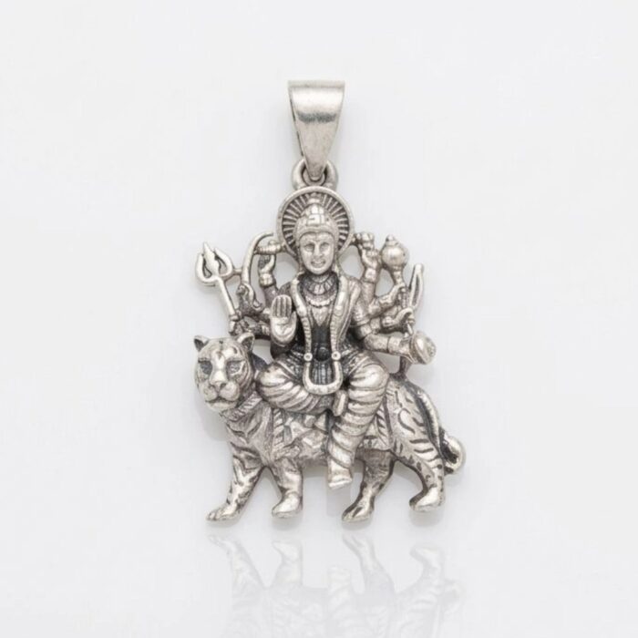 Pure Silver Ambe Maa Pendant | Durga Mata Chandi Ka pendant