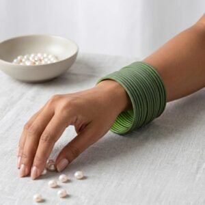 Military Green Matte metal bangles set of 12