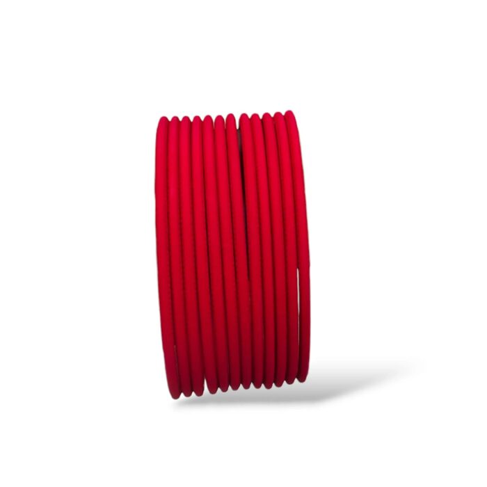 Party wear metal bangles set | Red stackable bangles