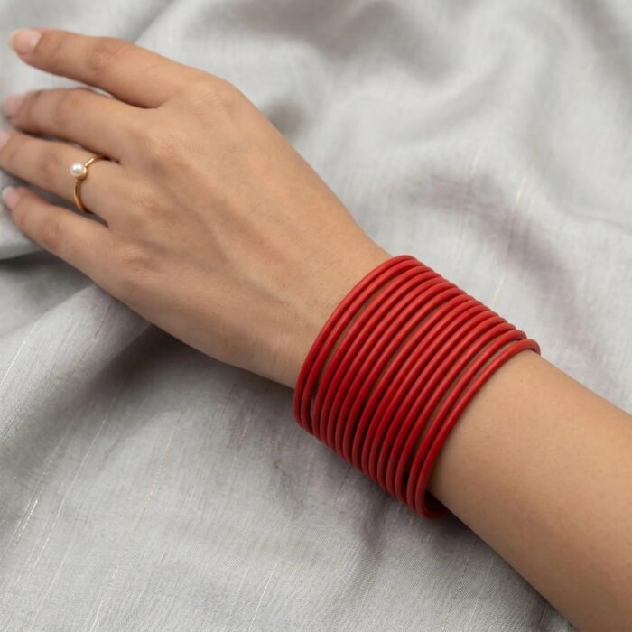 Stackable matte metal bangles | Festive bangles set for women