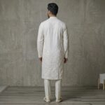 Back profile of Chikan Kurta Pajama Set for Men