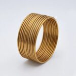 Indian style metal bangles - Stack of 12 Golden Oxidized Bangle Set