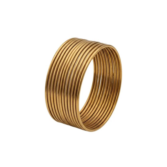 Simple gold tone metal bangles | Stackable Light weight Metal Bangles set of 12