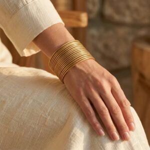 Metal bangles set of 12 for women - Golden Oxidized stack