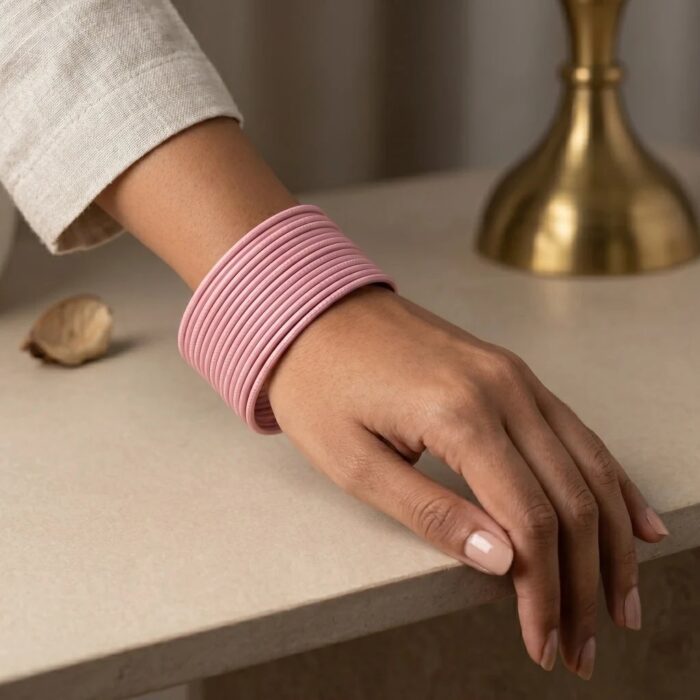 Set of 12 Metal Bangles - Pink | Wedding wear bangles collection