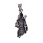 Backside profile view of Shri ram silver pendant