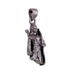 Side profile view of Shri ram silver pendant