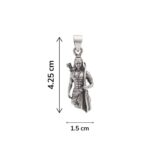 Dimensions of Shri Ram Silver Pendant