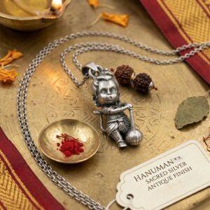 Hindu god Hanuman jewelry silver | Devotional pendant Baal Hanuman