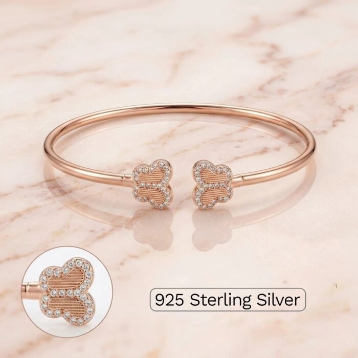 Sterling Silver bracelet for her | Rose gold finish