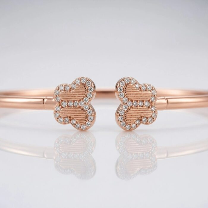 Rose gold finish bracelet with zirconia stones
