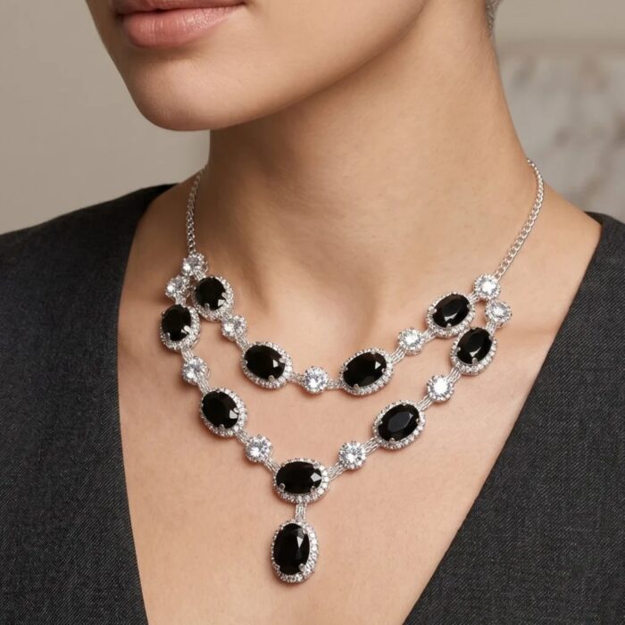 Statement party wear necklace with large stones