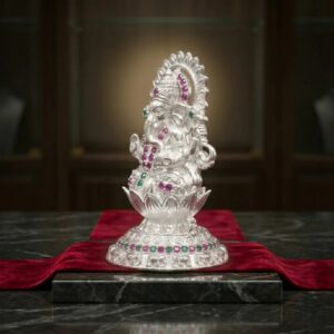 Side Profile of Silver Ganesha Idol | Small Ganesh Statue