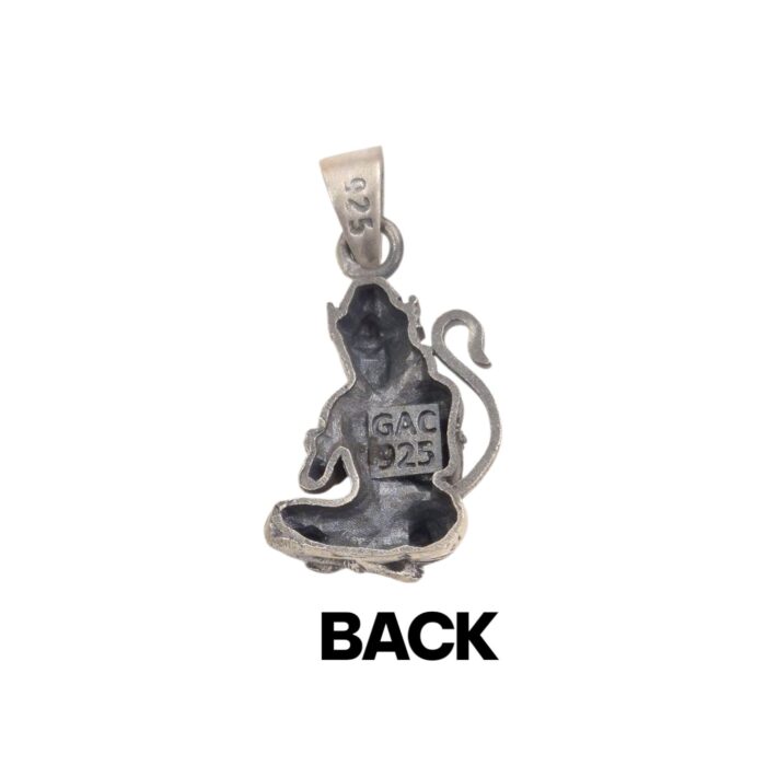 Backside profile of Silver Hanuman Pendant