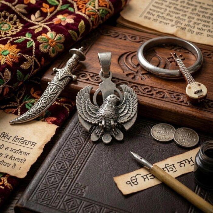 Standout from the crowd with this Khanda Pendant with the Baaz