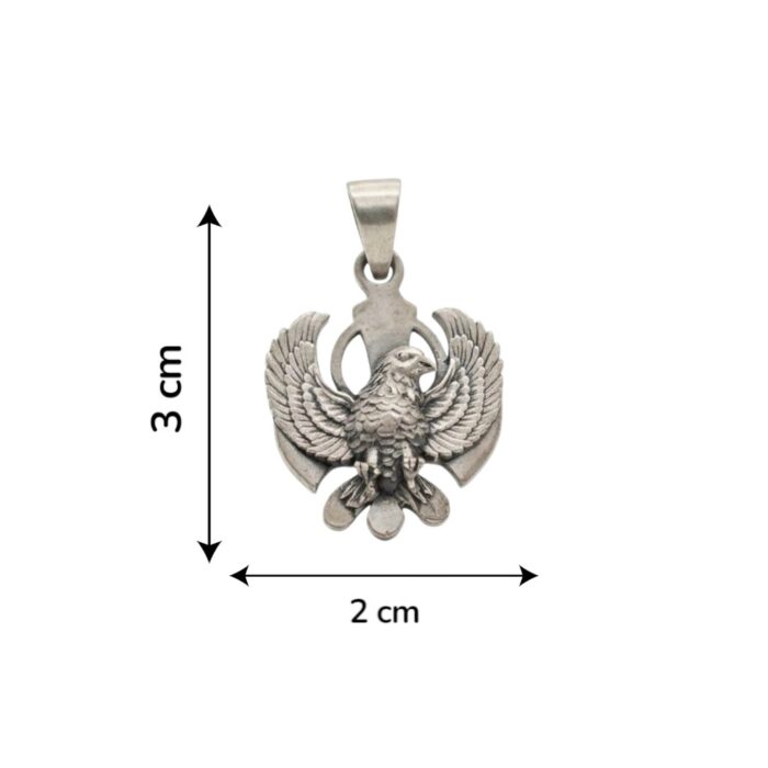 Dimensions of Khanda Sahib with Baaz Pendant | 925 Sterling Silver Khanda pendant