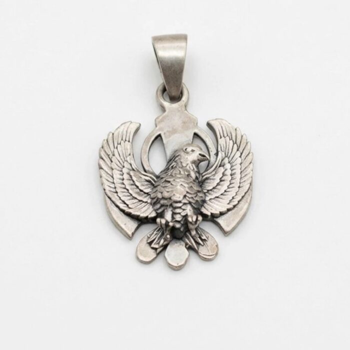 Close up of the sikh symbol - Khanda Silver Pendant