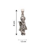 Dimensions of the pure silver Krishna Pendant