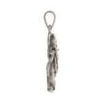 Side profile view of Pure silver Krishna pendant | 925 sterling silver
