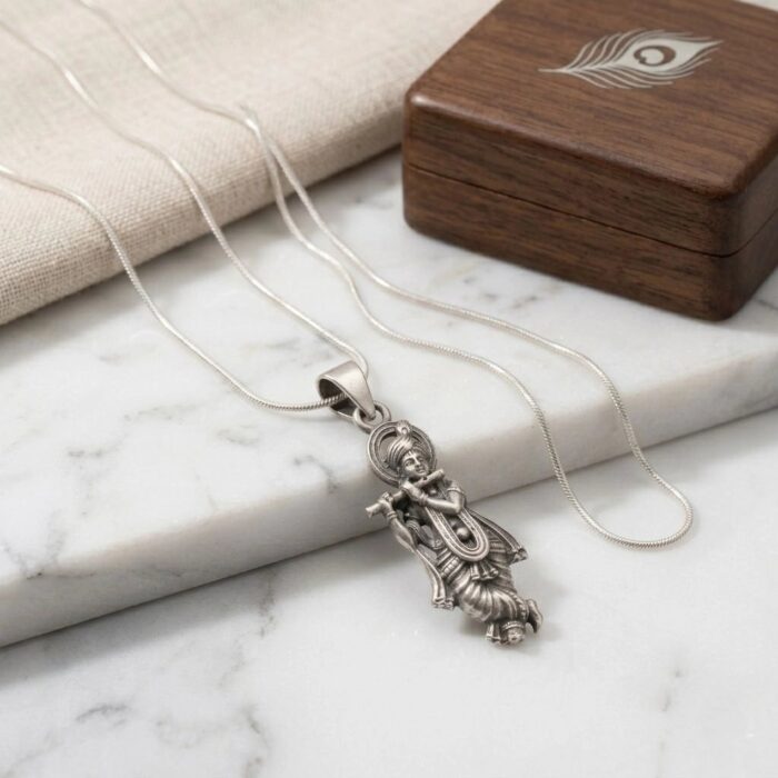 Beautifully crafted Krishna Pendant - 925 sterling silver