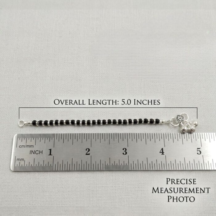 Dimensions of 925 sterling silver Nazaria Anklet for Baby