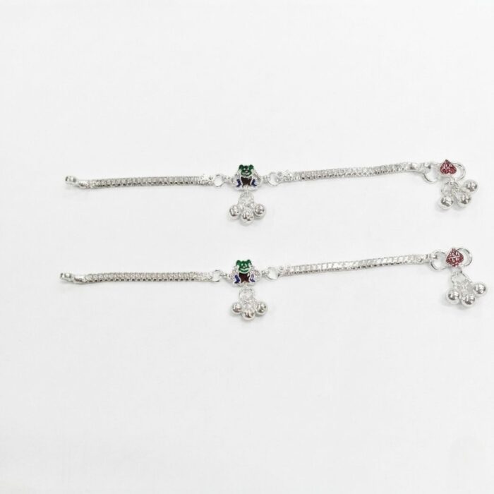 Pair of Pure Silver Anklet - 6 inch | Pure silver anklet for baby - Image 6