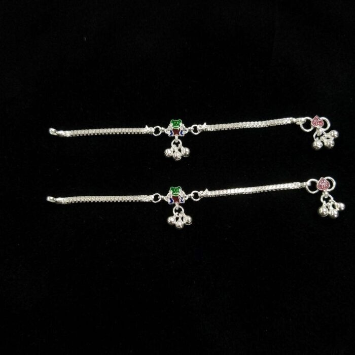 Pair of Pure Silver Anklet - 6 inch | Pure silver anklet for baby - Image 4