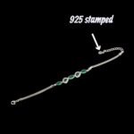 925 Sterling Silver - Natural Emeralds Bracelet  | Gift for her - Image 3