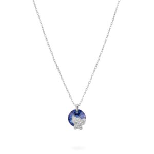 Sterling Silver Necklace with Zirconia Blue Sapphire stone