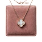 Sterling Silver Necklace | Rosegold Clover Pendant and Chain