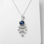 Blue Sapphire Pendant and Chain | 925 Sterling Silver necklace