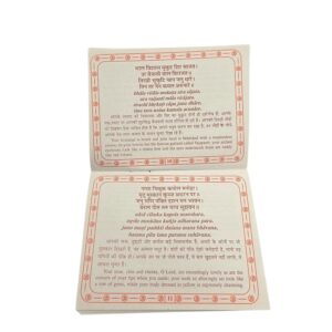 Pocket size Vishnu Chalisa book for with Hindi text, Roman transliteration, and English translation.
