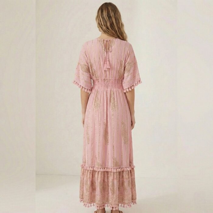 Long Indian viscose crepe dress | Maxi dress for women