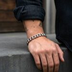 Elegant Link Chain Bracelet | Metal Rakhi for bhai | Chrome Plated Bracelet for Men - Image 2